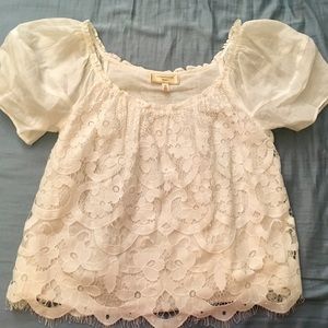 Cute off the shoulder lace top from Anthropologie